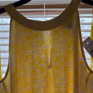 LOFT Sunny Yellow Patterned Tank Dress